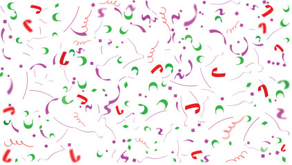 Colorful confetti and streamers on for celebration