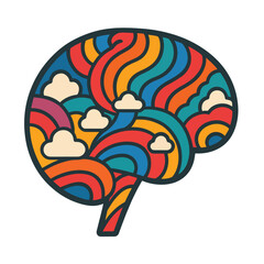 Vibrant Watercolor Brain – Creative Idea, Human Intelligence & Abstract Imagination Design