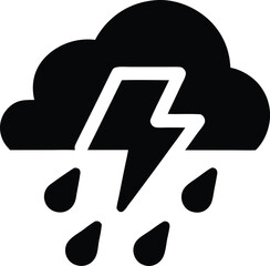 Thunderstorm Silhouette Vector Transparent Background