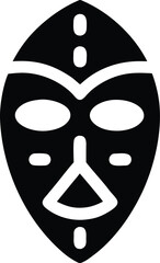 Tribal Mask Silhouette Vector Transparent Background
