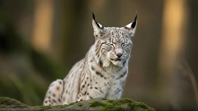Ultra Rare footage of White Leucistic Iberian Lynx (Lynx pardinus)