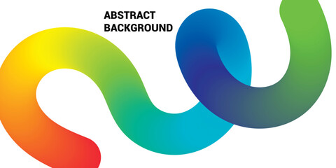 Wavy shape with Colorful Gradient abstract background. Vibrant rainbow gradient ribbon flowing and swirling in a dynamic abstract shape..
