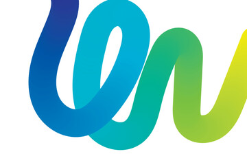 Wavy shape with Colorful Gradient abstract background. Vibrant rainbow gradient ribbon flowing and swirling in a dynamic abstract shape..