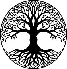 Elegant Tree of Life Design Symbolizing Growth and Interconnection, Perfect for Nature, Wellness, and Spirituality Brands or Artistic Projects