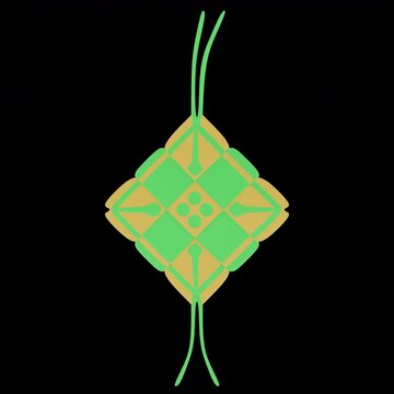 Traditional Indonesian Ketupat Icon Animation with Alpha Transparent Background for Eid al Fitr and Ramadan, Woven Rice Cake Symbol for Islamic Holiday Promotions, Festive Digital Content, and Motion 