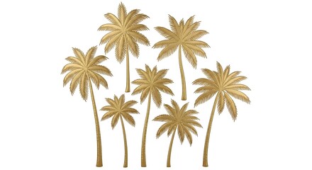 Fototapeta premium Golden palm trees illustration vector design element for summer tropical decoration