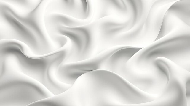 Smooth clean white flowing cloth creating a gentle ripple and satin wave background animation. Modern trendy tone hue shade color of the year 2026