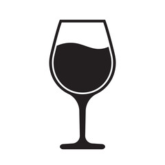 Wine Glass Icon for Beverage and Celebration Designs