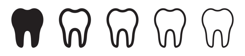 Tooth Icon Collection for Dentistry and Oral Health