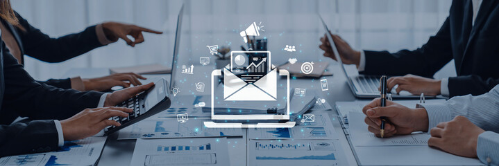 A concept of a digital marketing campaign delivered via email. This outreach contains business...