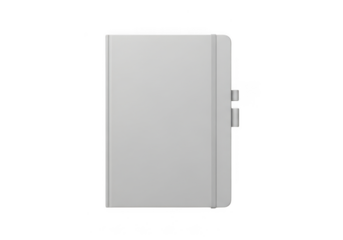 A simple white notebook isolated on transparent background