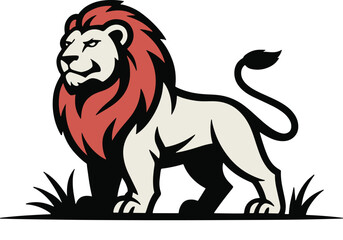 Naklejka premium Creative Colorful Lion Illustration on Bright White Background