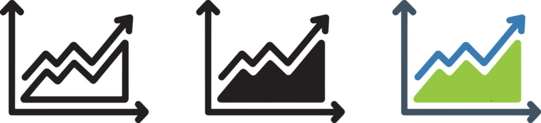 Graph chart increase line icon, outline vector sign, linear style pictogram isolated on transparent background