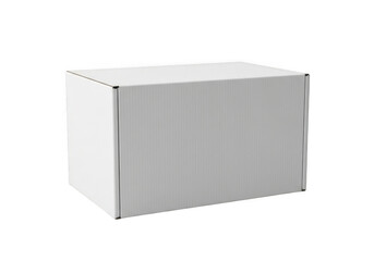 A simple white box isolated on transparent background
