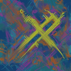 Abstract image for printing. Picture for modern interiors. The picture is painted by hand on a tablet. © neurostructure