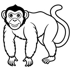 Crab-Eating Macaque Vector Art