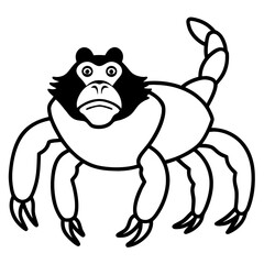 Crab-Eating Macaque Vector Art