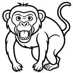 Crab-Eating Macaque Vector Art