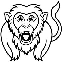 Fototapeta premium Crab-Eating Macaque Vector Art