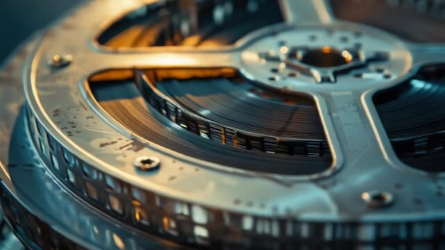 Video A close-up view of a metal clock face showing intricate details and mechanisms