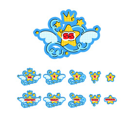 Game ranking. set of vector icons