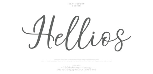 Hellios is a sophisticated modern calligraphy font with decorative curves and artistic elegance.