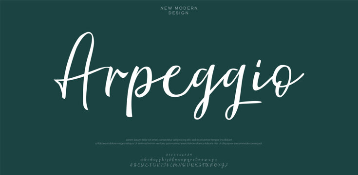 Arpeggio is a playful modern script font with rounded curves and musical flow.