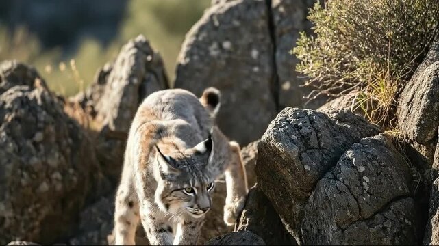 Ultra Rare footage of White Leucistic Iberian Lynx (Lynx pardinus)