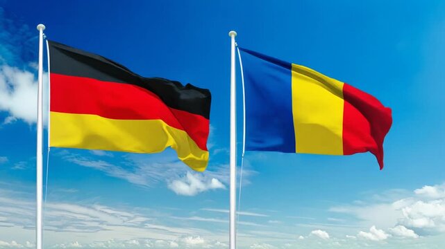 ドイツの国旗とチャドの国旗(Germany flag & Chad flag.)

