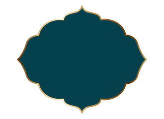 Elegant ornamental dark teal frame with a luxurious golden border for sophisticated design elements