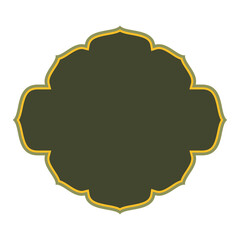 Elegant ornate decorative frame with a dark green center and a delicate doubleyellow border for design elements