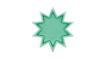 Green Starburst Icon on White Background