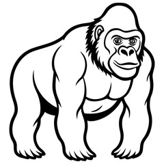 Cross River Gorilla Silhouette Vector