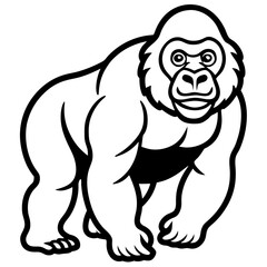 Cross River Gorilla Silhouette Vector