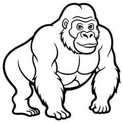 Cross River Gorilla Silhouette Vector