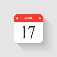 Vector icon page day calendar - 17 April month