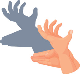 Hand show moose. Animal shadow theater gesture