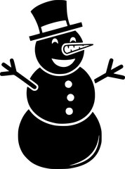 Obraz premium Jolly Snowman vector silhouette 