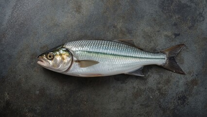 Fresh fish on dark surface.