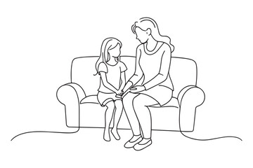 Mother and Daughter Sharing a Comforting Conversation