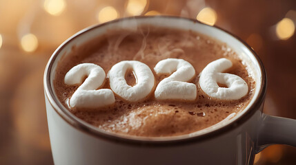 Hot Chocolate Mug with Marshmallow "2026"