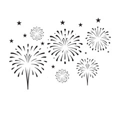 Obraz premium Fireworks Silhouette Celebration, Festive Sparkle Vector Design