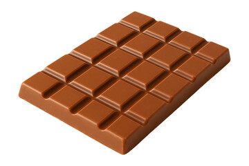 Rich Milk Chocolate Slab Isolated on a Transparent Background