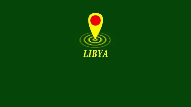 
LIBYA  location pin marker with radar pulse animation and Green  background
