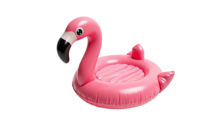 Bright pink inflatable flamingo pool float ready for summer water fun and relaxation