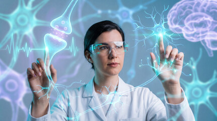 Neural Connections Explored by a Woman Scientist Through Digital Visualization