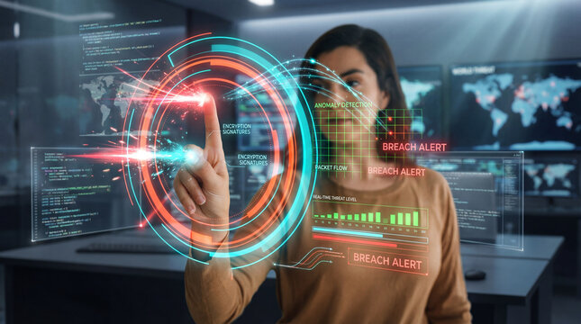 Responding to a Cybersecurity Breach Through Real-Time Analysis by a Woman Analyst - Powered by Adobe