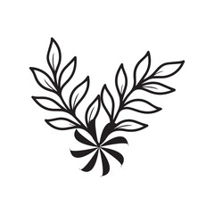 Botanical Leaf Swirl Symbol