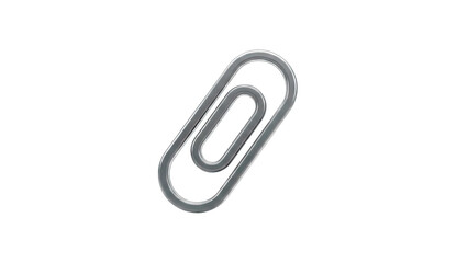 Obraz premium Metallic Paperclip Isolated on White Background