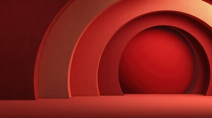 Background design featuring layers of red in a smooth circle gradient suitable for various layouts and reports